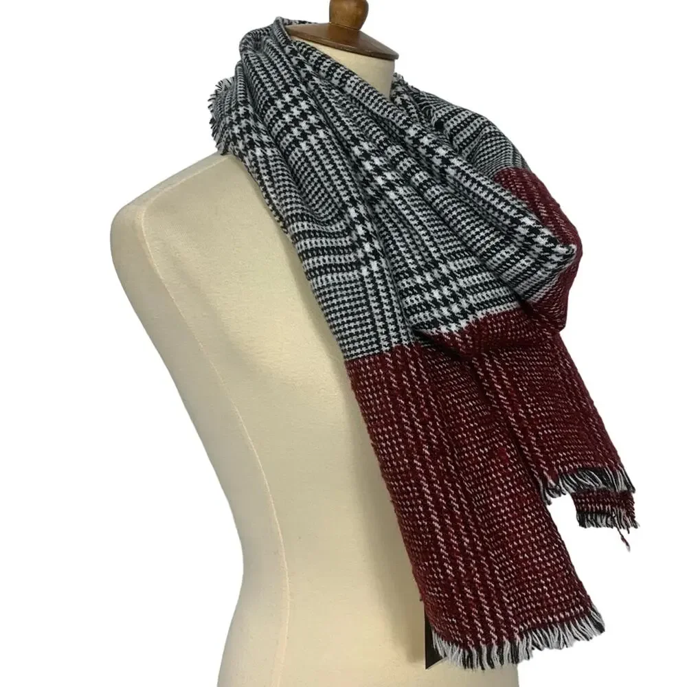 INC‎ International Concepts Plaid Colorblock Scarf